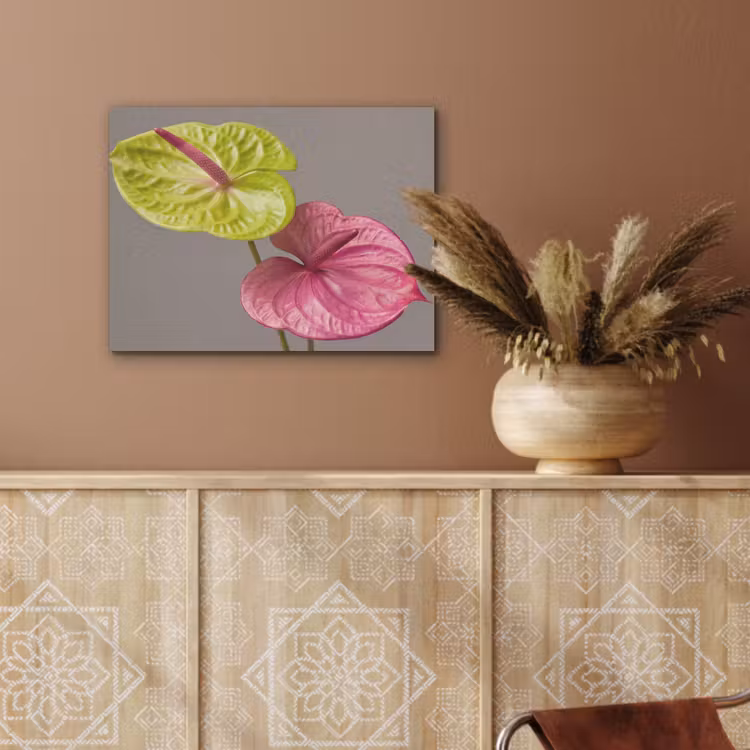 Planten - Anthurium - Groen - Roze PET vilt klein -sfeer4