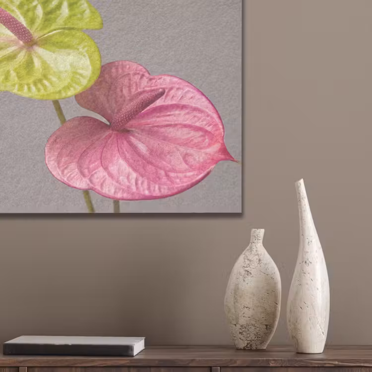 Planten - Anthurium - Groen - Roze PET vilt klein -sfeer6_closeup