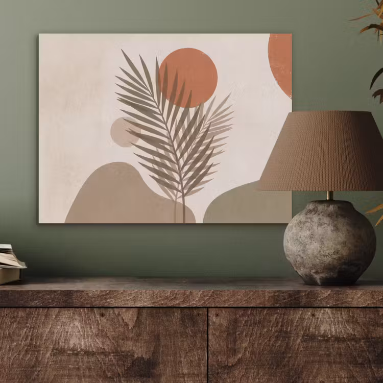 Planten - Bladeren - Abstract - Modern - Beige PET vilt klein -sfeer2