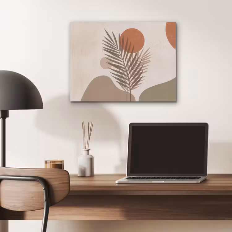 Planten - Bladeren - Abstract - Modern - Beige PET vilt klein -sfeer5
