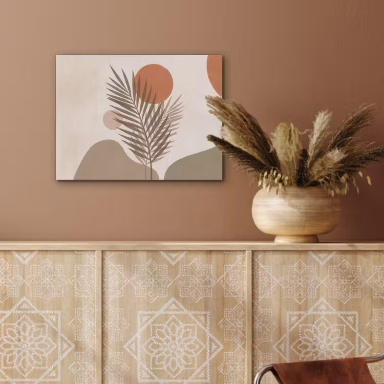 Planten - Bladeren - Abstract - Modern - Beige PET vilt klein -sfeer4