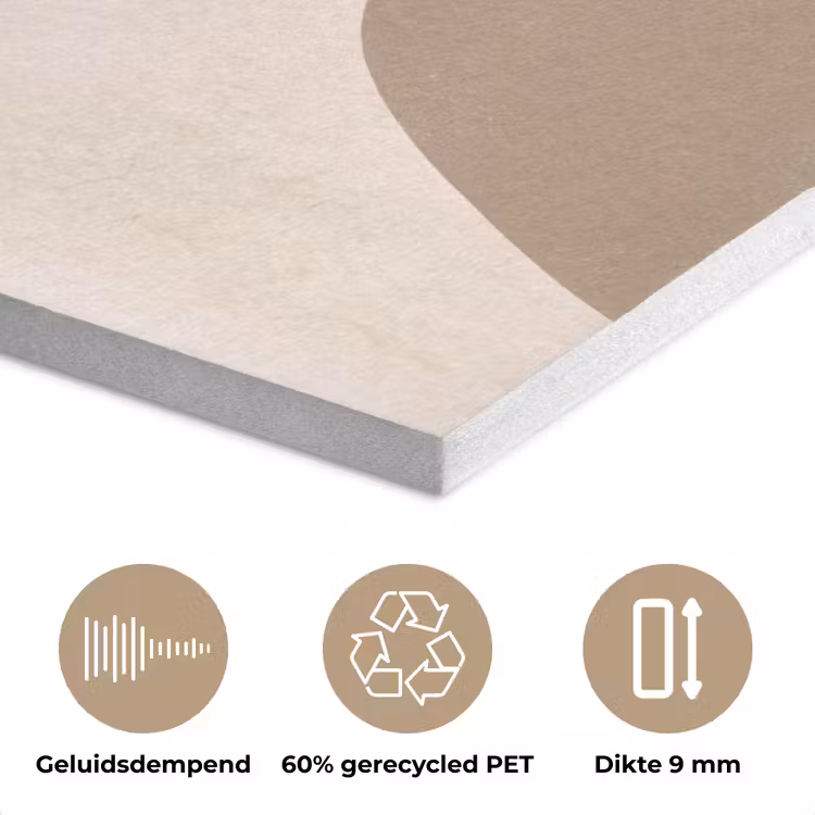 Planten - Bladeren - Abstract - Modern - Beige PET vilt klein -closeup_NL