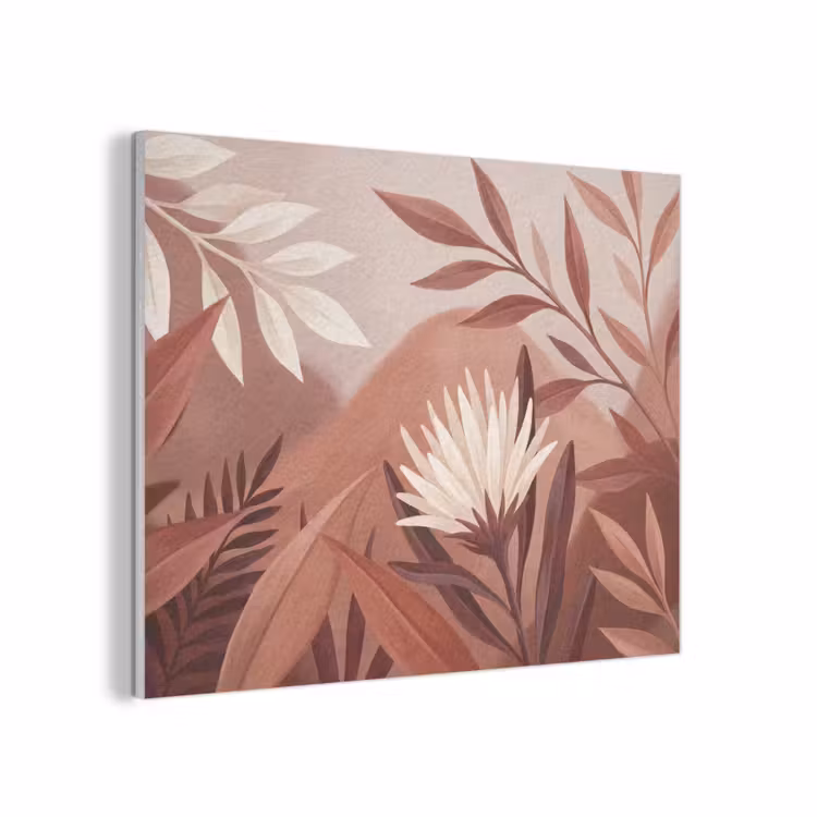 Planten - Bladeren - Botanisch - Modern - Bruin PET vilt klein -3d