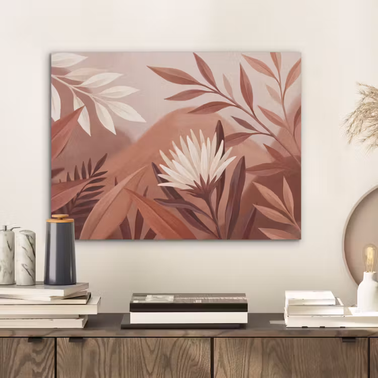 Planten - Bladeren - Botanisch - Modern - Bruin PET vilt klein -sfeer1