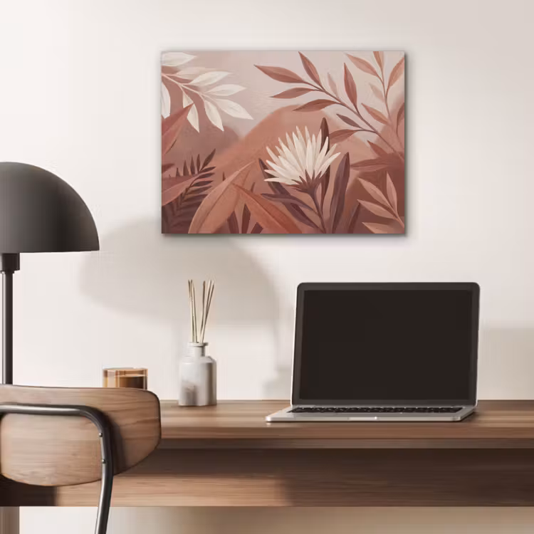 Planten - Bladeren - Botanisch - Modern - Bruin PET vilt klein -sfeer5