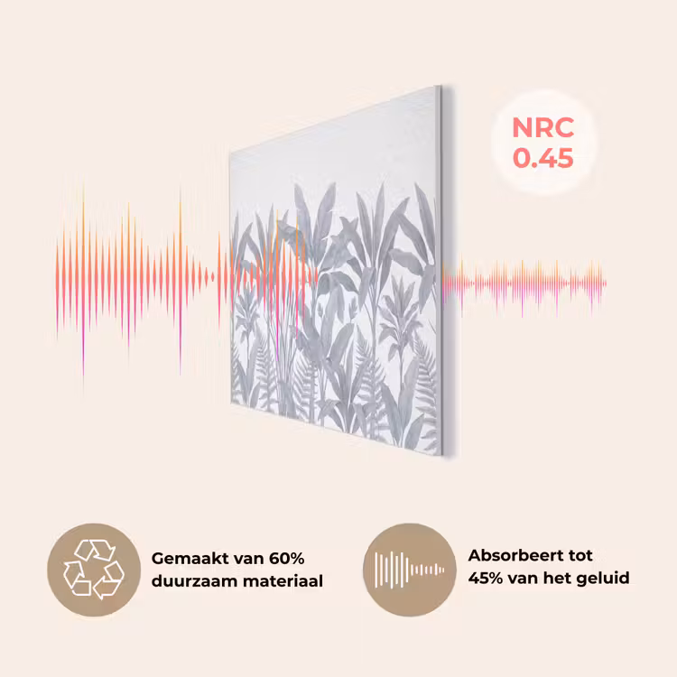 Planten - Bladeren - Natuur - Grijs PET vilt klein -USP_NL