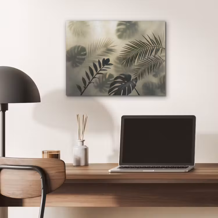 Planten - Bladeren - Schaduwen - Groen - Modern PET vilt klein -sfeer5
