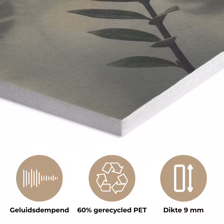 Planten - Bladeren - Schaduwen - Groen - Modern PET vilt klein -closeup_NL