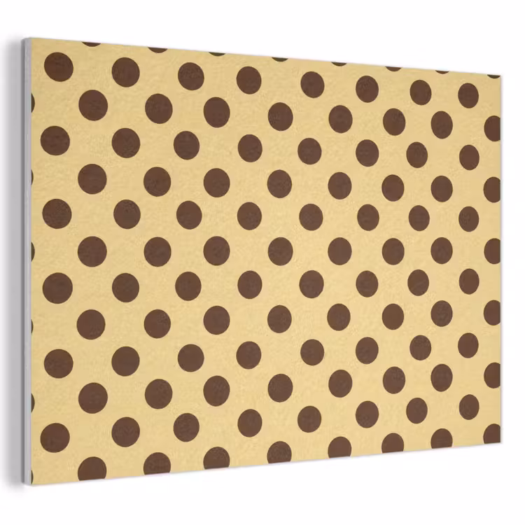 Polka Dot - Stippen - Retro - Geel - Bruin PET vilt klein 837 -3d