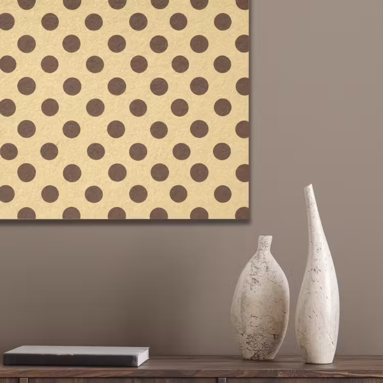 Polka Dot - Stippen - Retro - Geel - Bruin PET vilt klein 837 -sfeer6_closeup