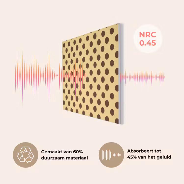 Polka Dot - Stippen - Retro - Geel - Bruin PET vilt klein 837 -USP_NL