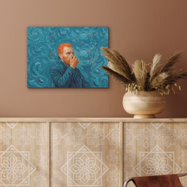 Portret - Klassiek - Blauw PET vilt klein -sfeer4