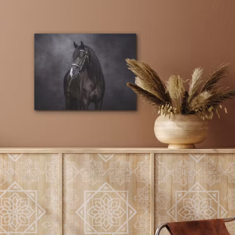 Portret - Paard - Zwart PET vilt klein -sfeer4