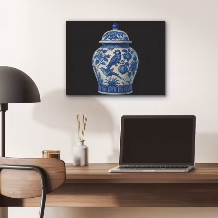 Pot - Delfts Blauw - Bloemen PET vilt klein -sfeer5