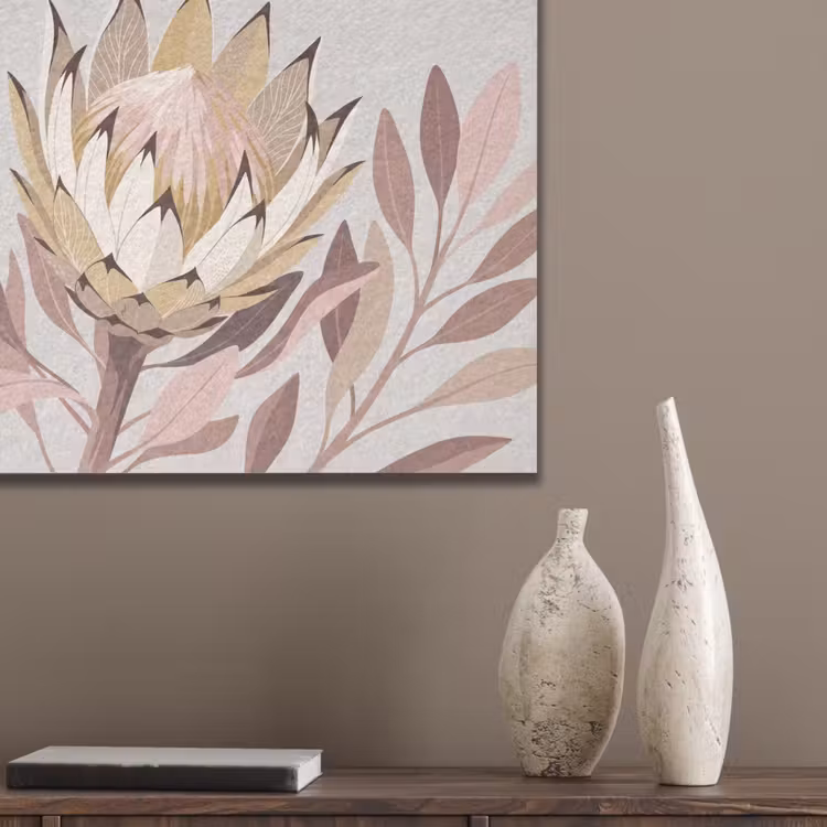 Protea - Bloem - Botanisch - Beige PET vilt klein -sfeer6_closeup
