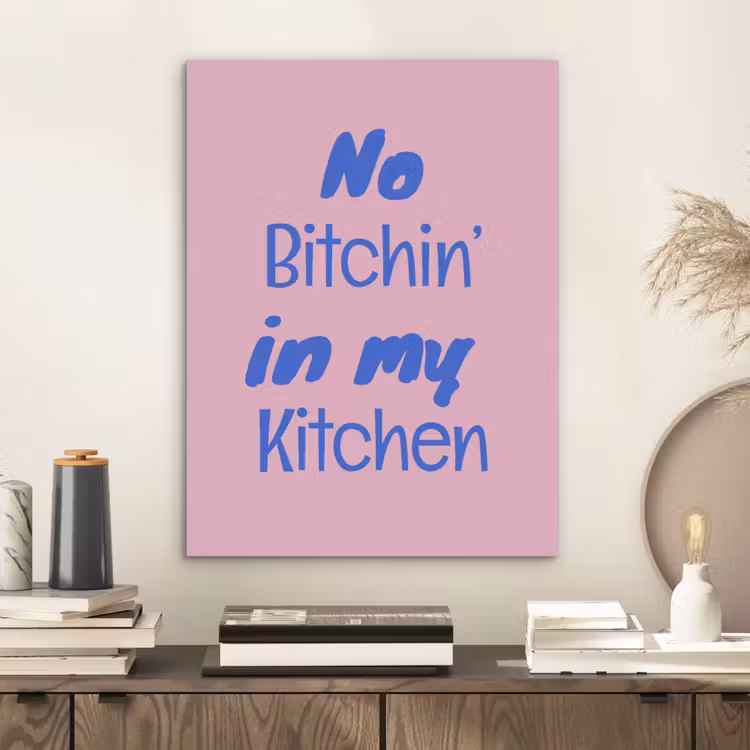 Quote - Blauw - Lettertype - Keuken PET vilt klein -sfeer1