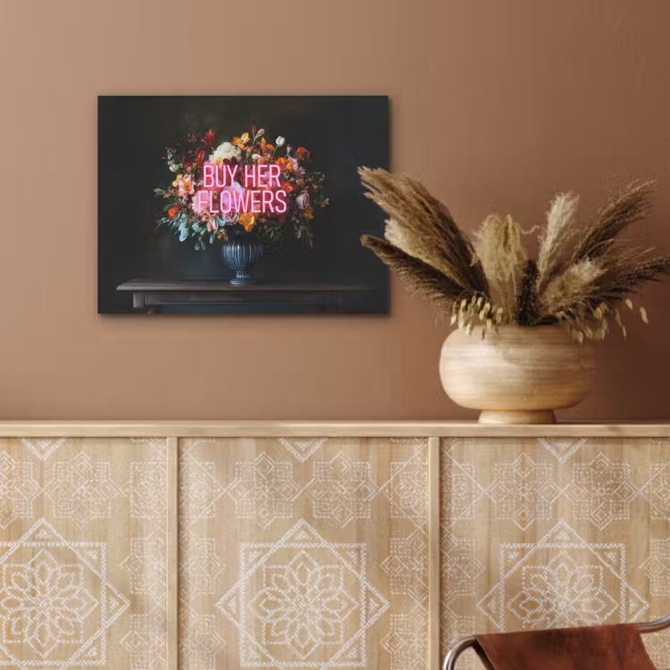 Quote - Bloemen - Vaas - Neon PET vilt klein -sfeer4