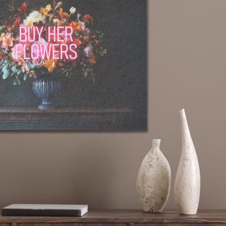 Quote - Bloemen - Vaas - Neon PET vilt klein -sfeer6_closeup