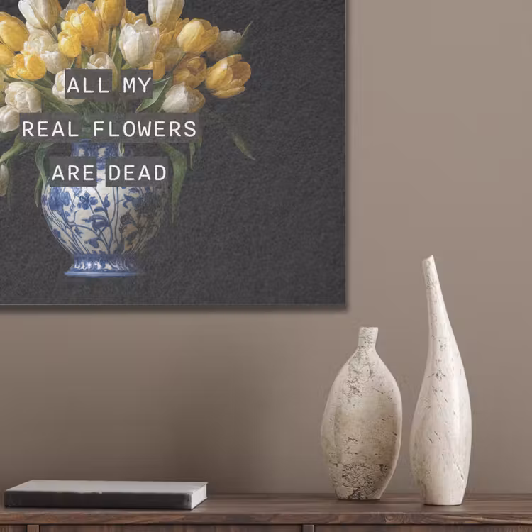 Quotes - Bloem - Tulp - Geel PET vilt klein -sfeer6_closeup
