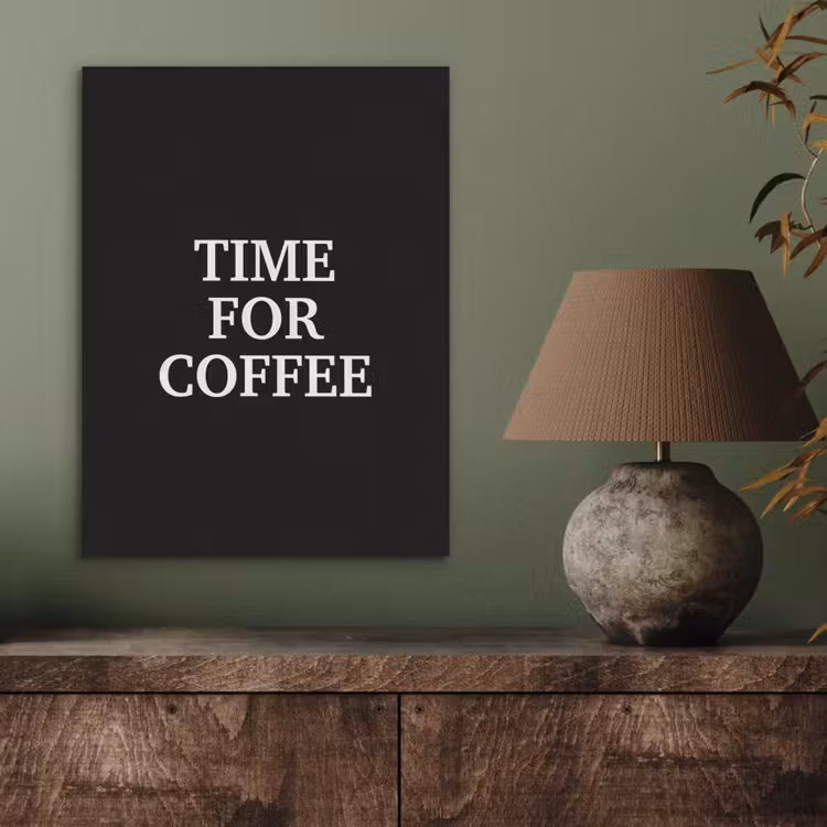 Quotes - Letters - Koffie - Zwart PET vilt klein -sfeer2