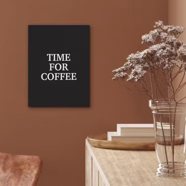 Quotes - Letters - Koffie - Zwart PET vilt klein -sfeer4
