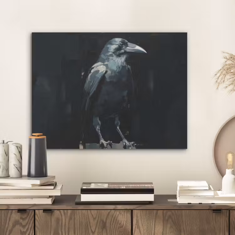 Raaf - Vogels - Zwart PET vilt klein -sfeer1