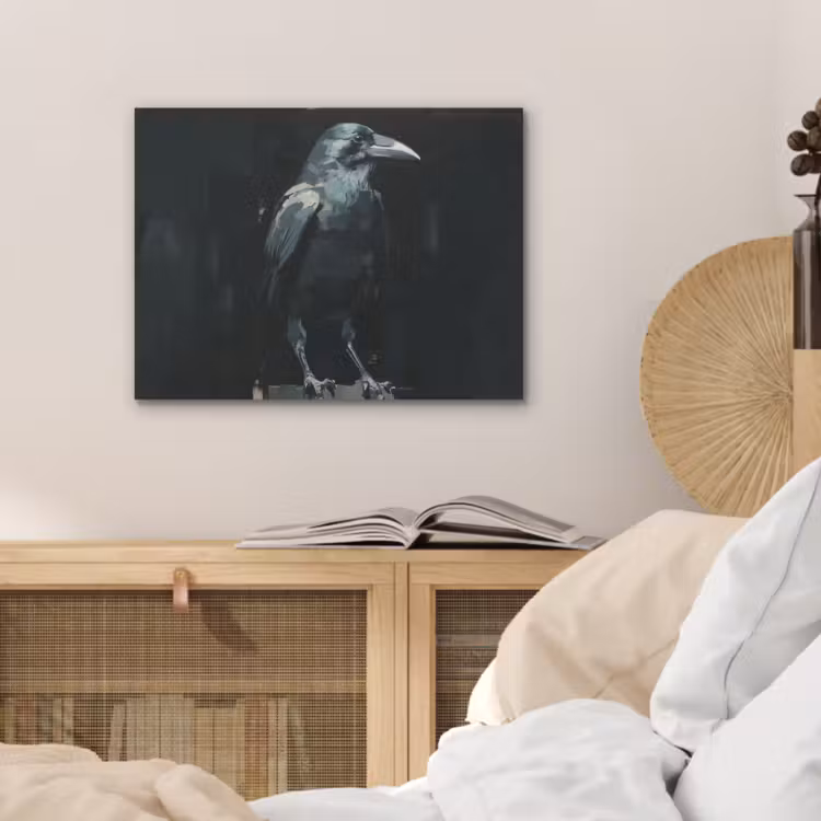 Raaf - Vogels - Zwart PET vilt klein -sfeer3