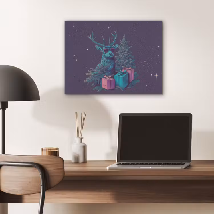Rendier - Zonnebril - Neon - Kerstboom PET vilt klein -sfeer5