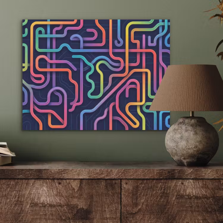 Retro - Abstract - Neon PET vilt klein -sfeer2