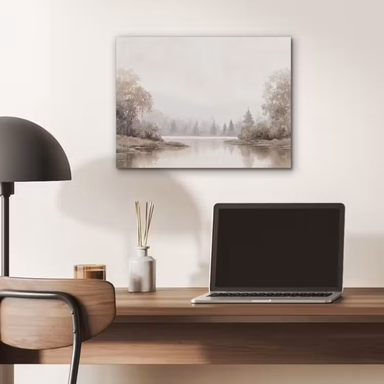 Rivierlandschap - Minimalistisch - Aardetinten PET vilt klein -sfeer5