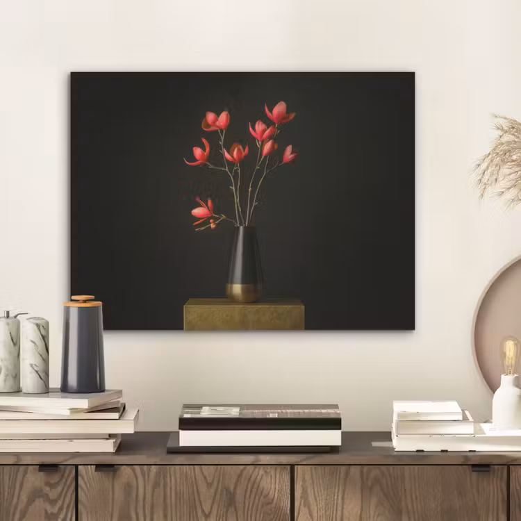 Rode - Bloemen - Vaas PET vilt klein -sfeer1
