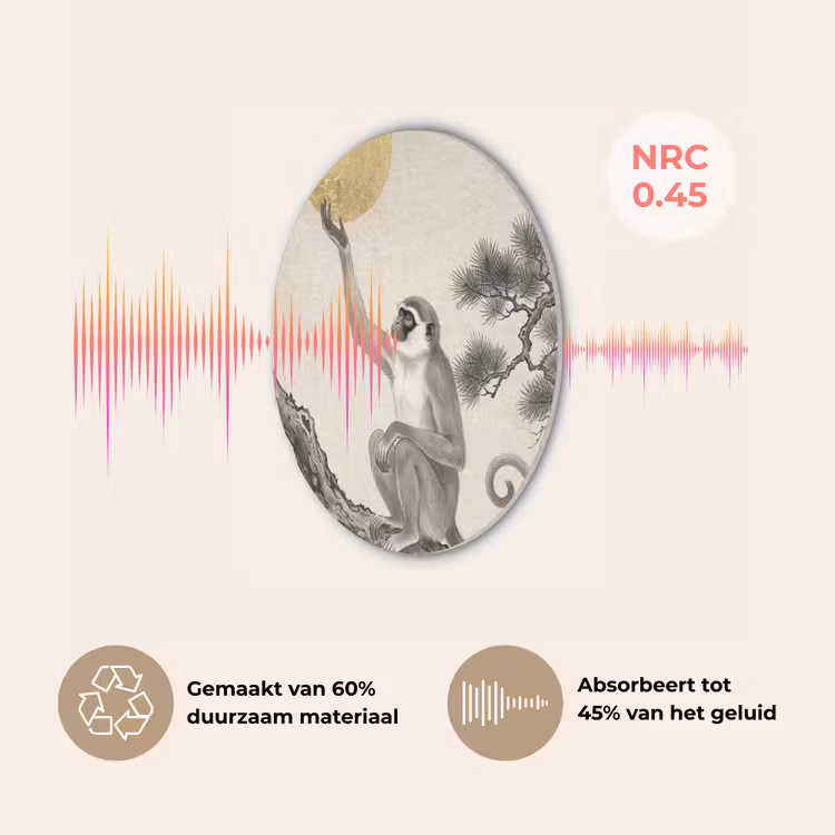 Aap - Maan - Goud Akoestische PET Vilt - Rond klein -USP_NL