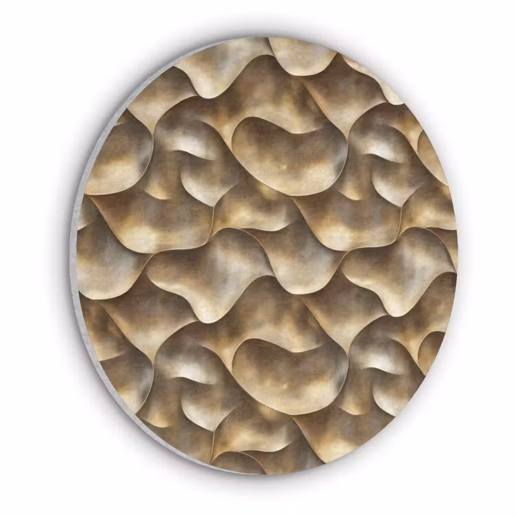 Abstract - Antiek - Goud Akoestische PET Vilt - Rond klein 838 -3d