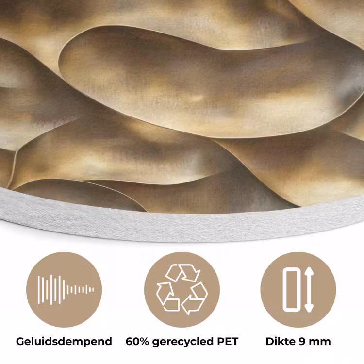 Abstract - Antiek - Goud Akoestische PET Vilt - Rond klein 838 -closeup_NL