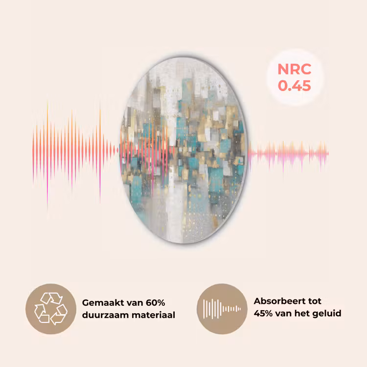 Abstract - Blokken - Goud - Skyline Akoestische PET Vilt - Rond klein -USP_NL