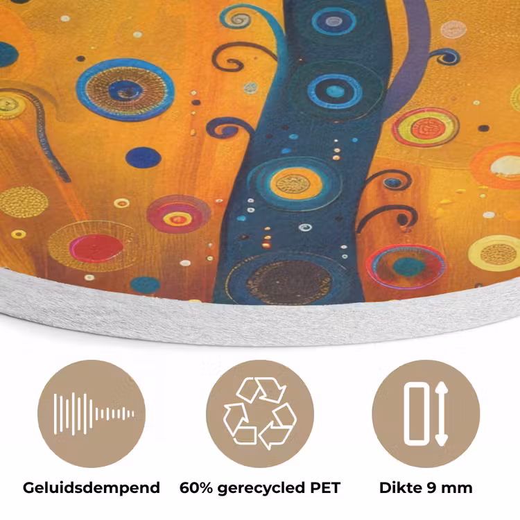 Abstract - Boom - Levensboom - Modern Akoestische PET Vilt - Rond klein -closeup_NL