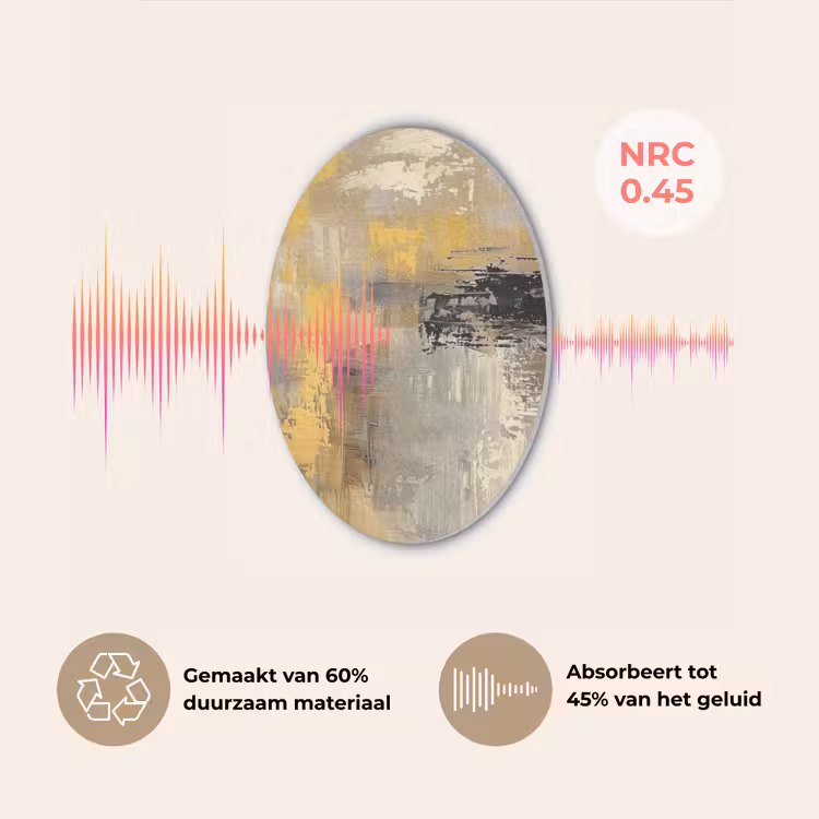 Abstract - Geel - Modern - Beige Akoestische PET Vilt - Rond klein -USP_NL