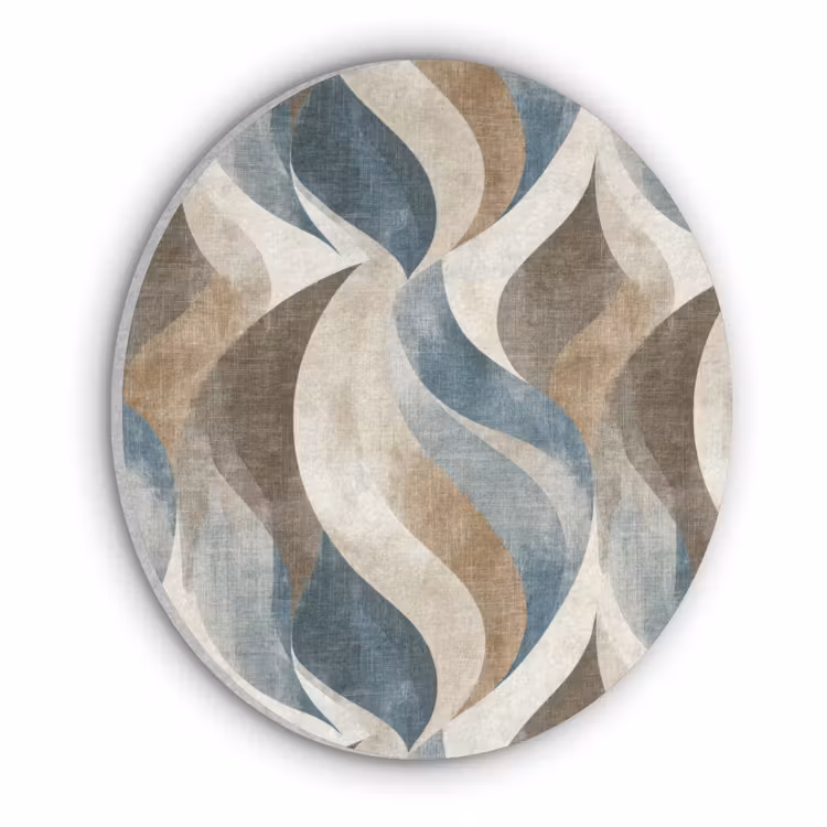 Abstract - Golven - Kleurrijk Akoestische PET Vilt - Rond klein 838 -3d