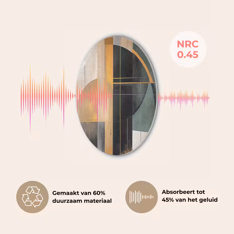 Abstract - Goud - Brons - Groen - Vormen - Modern Akoestische PET Vilt - Rond klein -USP_NL