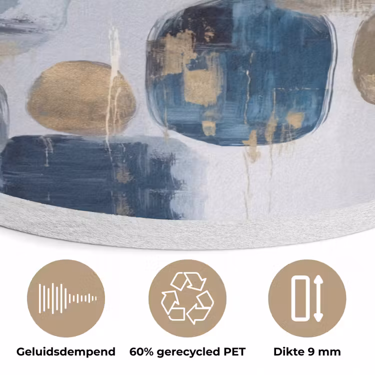 Abstract - Goud - Vormen Akoestische PET Vilt - Rond klein -closeup_NL