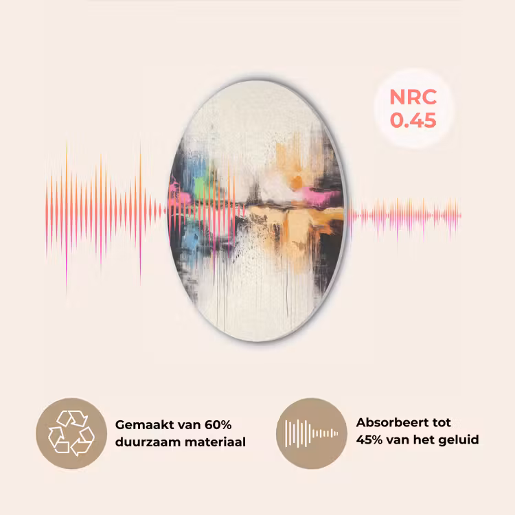 Abstract - Kleurexplosie - Landschap Akoestische PET Vilt - Rond klein -USP_NL