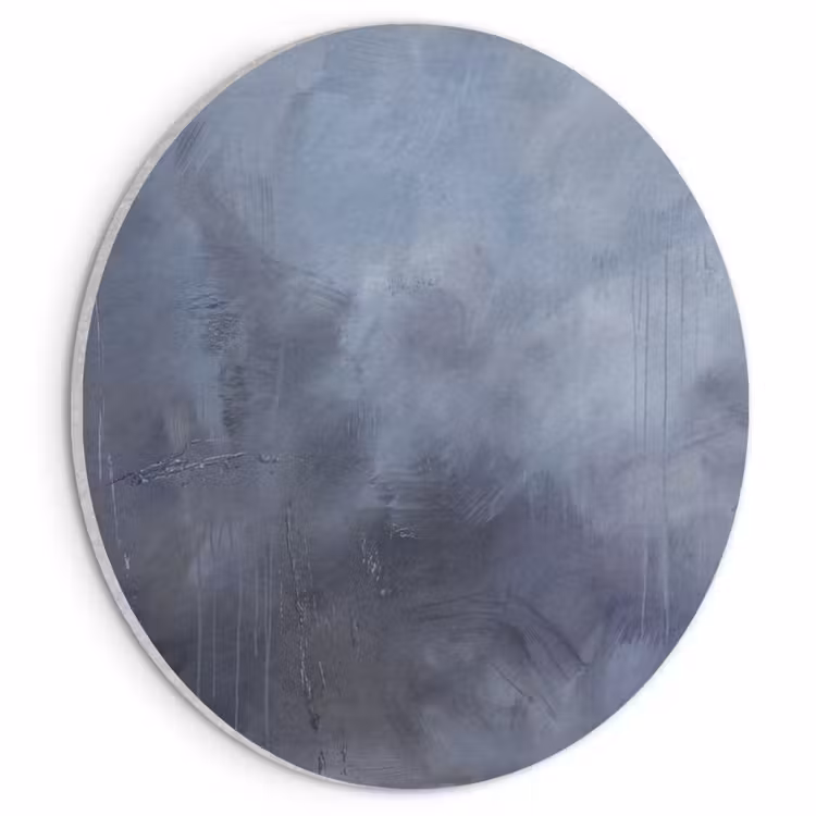 Abstract - Kwaststreken - Modern - Kunst - Grijs Akoestische PET Vilt - Rond klein -3d