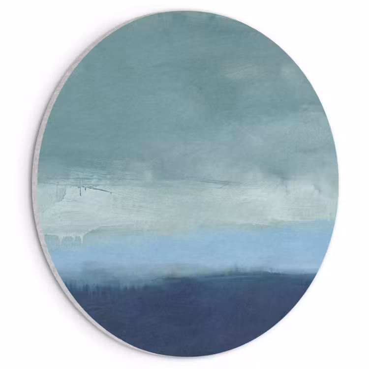 Abstract - Lagen - Rust - Modern - Blauw Akoestische PET Vilt - Rond klein -3d