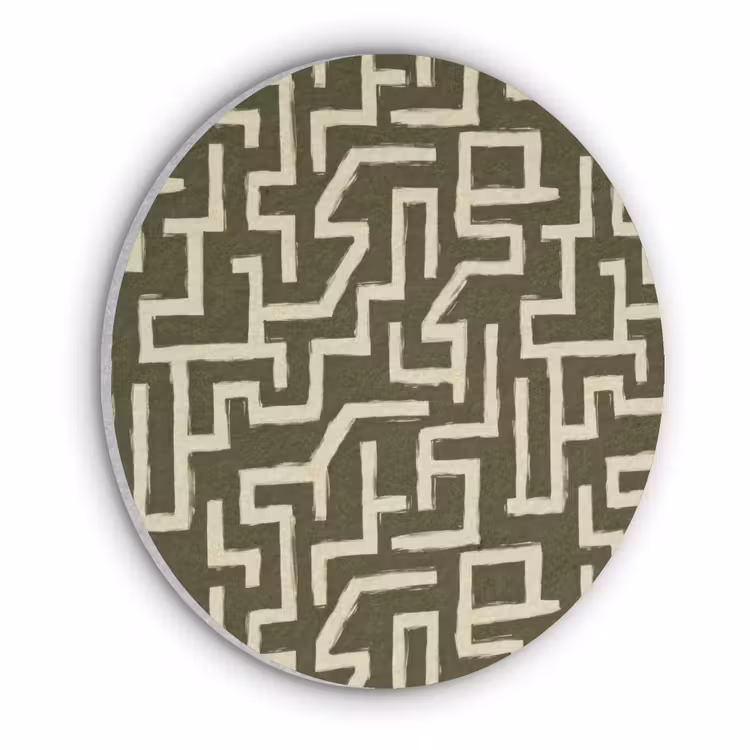 Abstract - Lijnen - Groen Akoestische PET Vilt - Rond klein 838 -3d