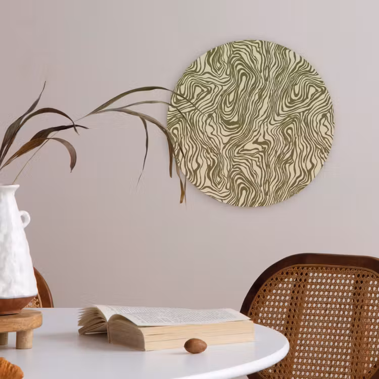 Abstract - Marmer - Groen Akoestische PET Vilt - Rond klein 838 -sfeer3
