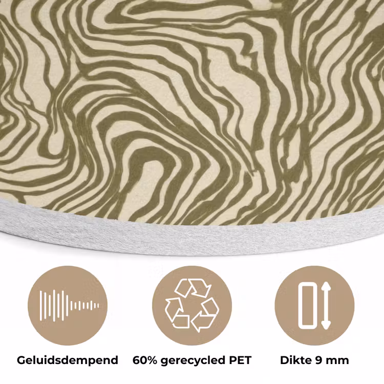 Abstract - Marmer - Groen Akoestische PET Vilt - Rond klein 838 -closeup_NL