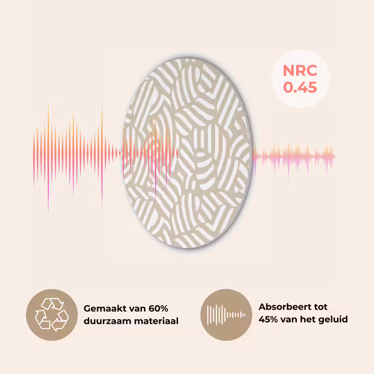 Abstract - Modern - Beige Akoestische PET Vilt - Rond klein 838 -USP_NL