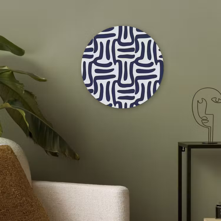 Abstract - Modern - Blauw Akoestische PET Vilt - Rond klein 838 -sfeer2