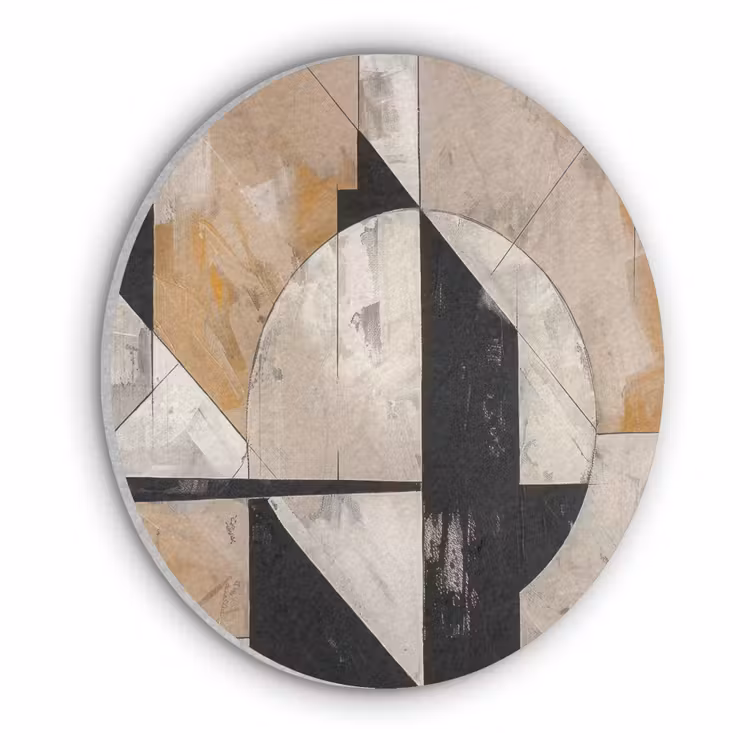 Abstract - Modern - Geometrisch - Pastel Akoestische PET Vilt - Rond klein -3d