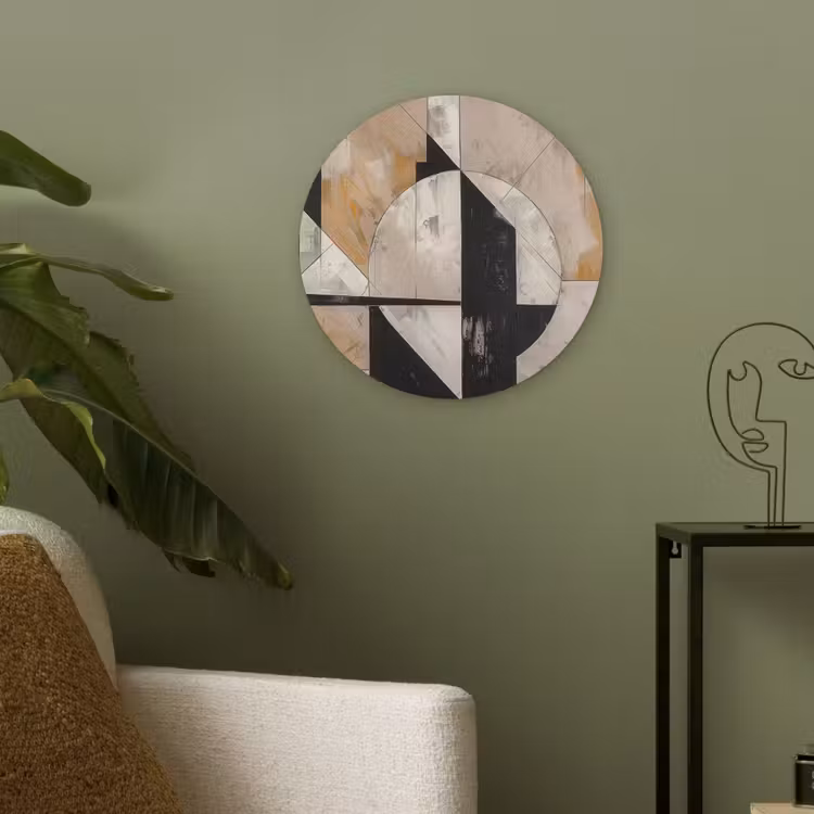 Abstract - Modern - Geometrisch - Pastel Akoestische PET Vilt - Rond klein -sfeer2